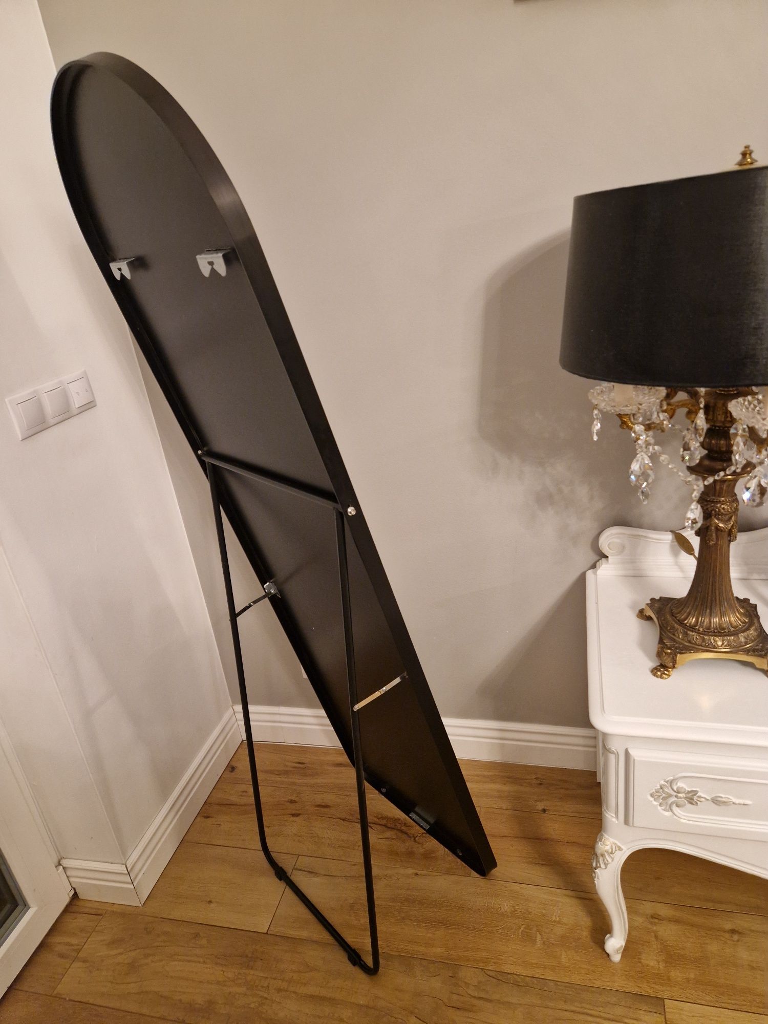 Lustro  loft stojące lub wiszące 160x50 w czarnej ramie