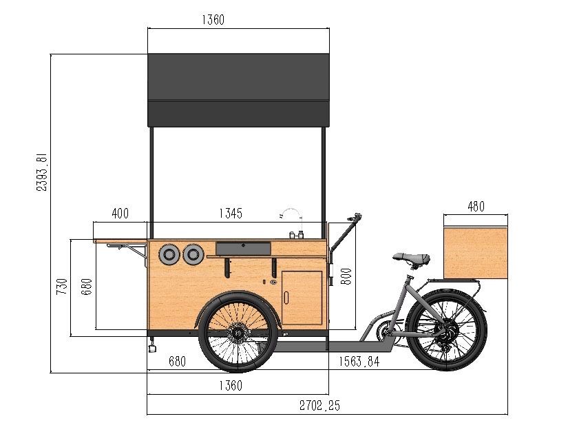 Nowy wózek elektryc kawowy gastronomiczny kawiarnia mobilna rower kawy