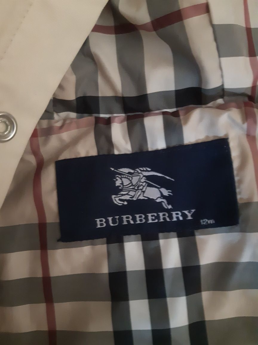 Mega kurteczka/płaszczyk 3 w 1 styl Burberry r 12m/74 - 80 cm