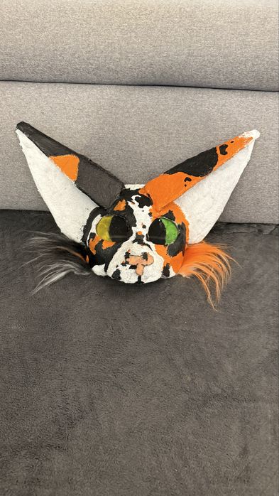 Maska therian kot calico