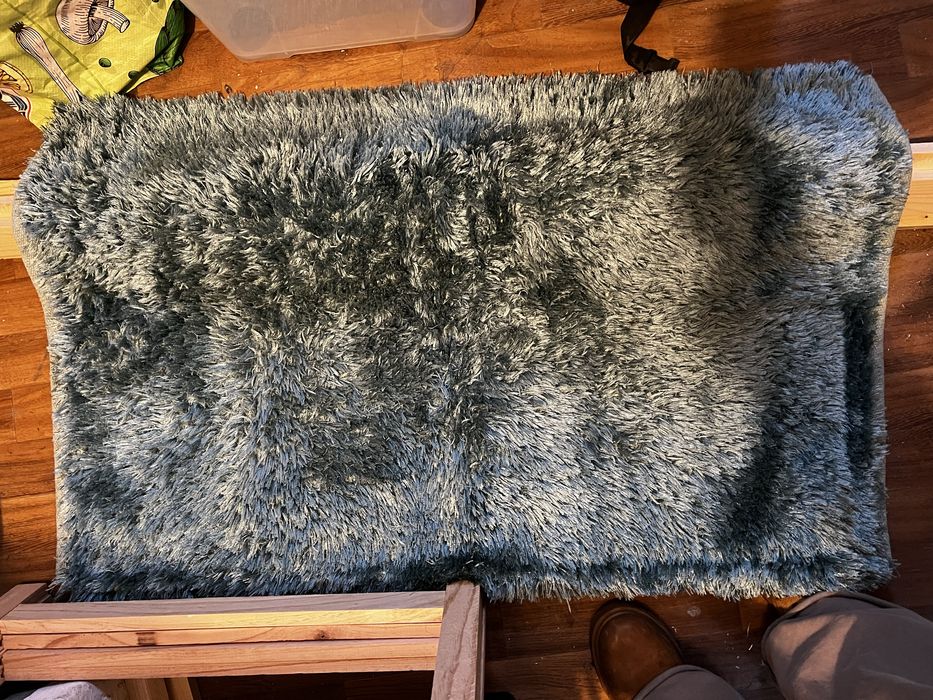 3 Tapetes pêlo comprido, azul marinho