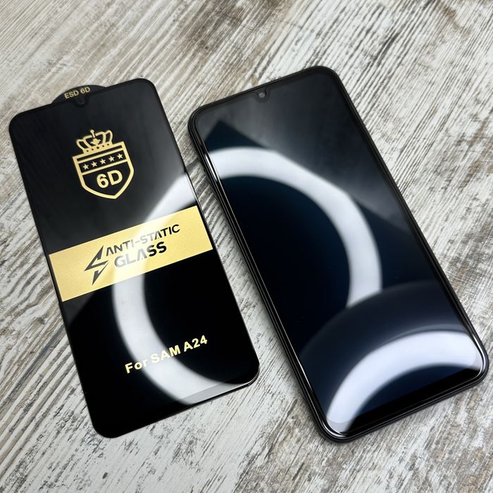 Стекло 6D ESD OG на Samsung A24/ A25/ A15 Легко клеится. Скло