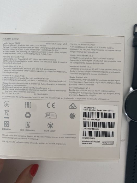 Amazfit GTR2 zegarek sporowy smartwatch