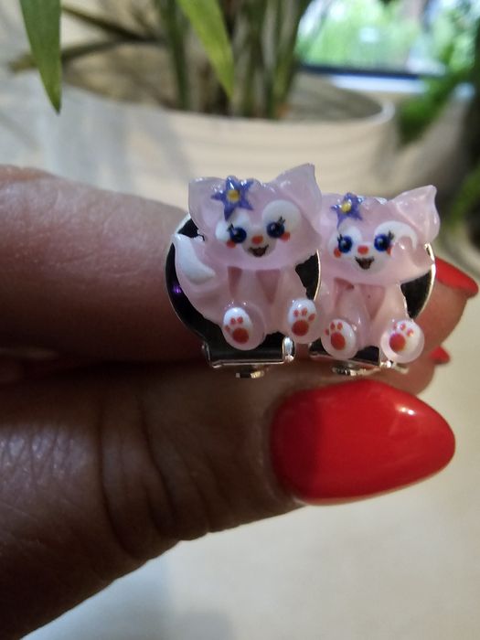 Klipsy dla dziewczynki kotki handmade