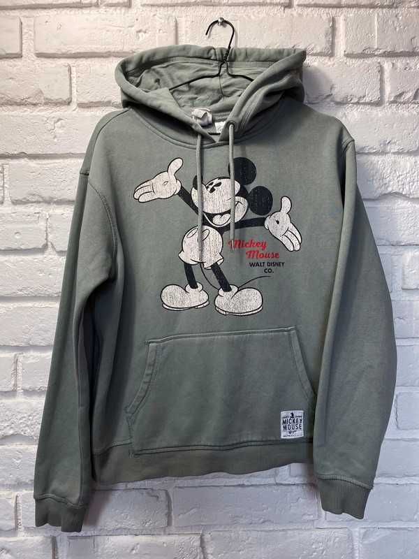 Zielona szara bluza mickey mouse walt disney H&m rozmiar s z kapturem
