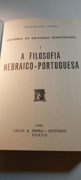 A Filosofia Hebraico-Portuguesa - Pinharanda Gomes (1981)