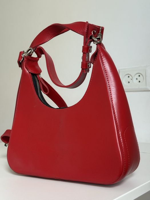 Червона шкіряна сумка boorbon