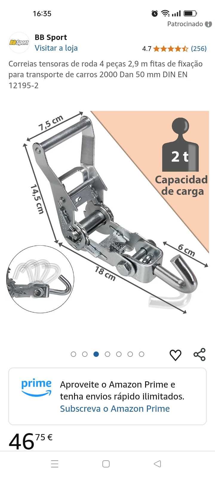 Sinta para amarrar carro pronto socorro