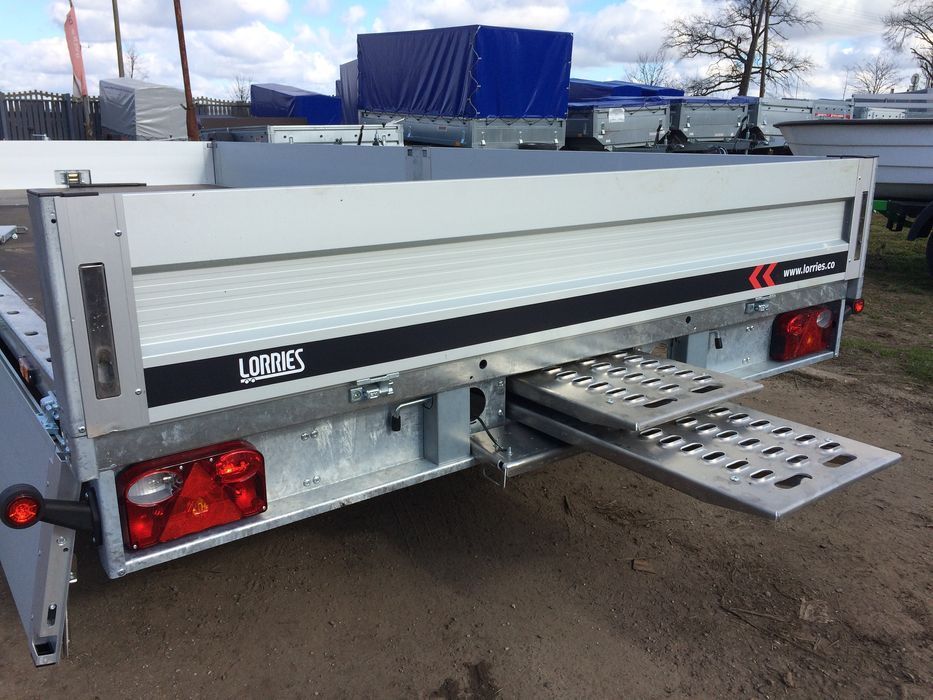 Przyczepa LORRIES laweta uchylna PLB27-4521 burty 4,5 DMC 2700 dostawa