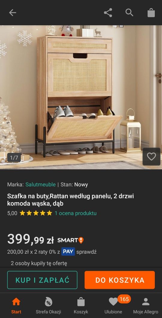 Szafka na buty na metalowej podstawie