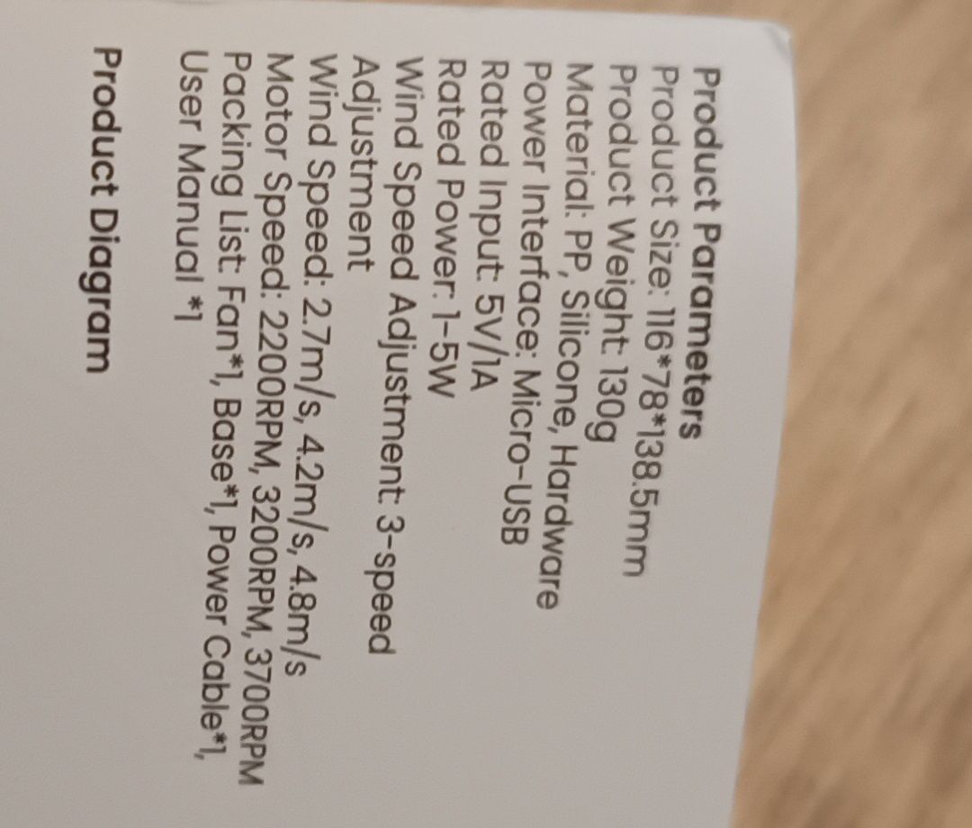Mini wentylator przenośny , mały wentylator