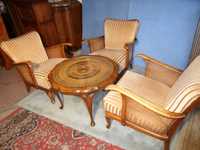 Komplet Kawowy 3 Fotele Ława Chipendalle  z Niemiec