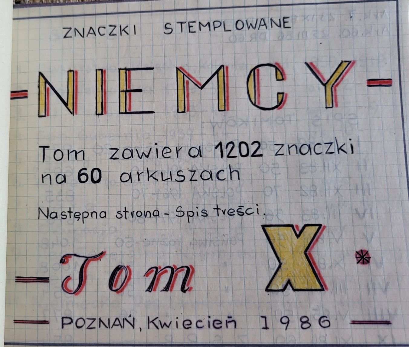 Album ze znaczkami Tom X z XI rok 1986.