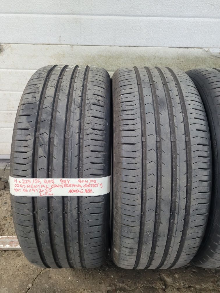 Opony letnie używane 225/55 R17 97Y Continental - 4 szt.