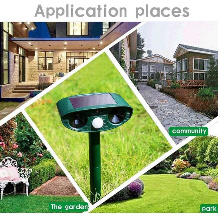 Solarny ultradźwiękowy odstraszacz ptaków kotów zwierząt