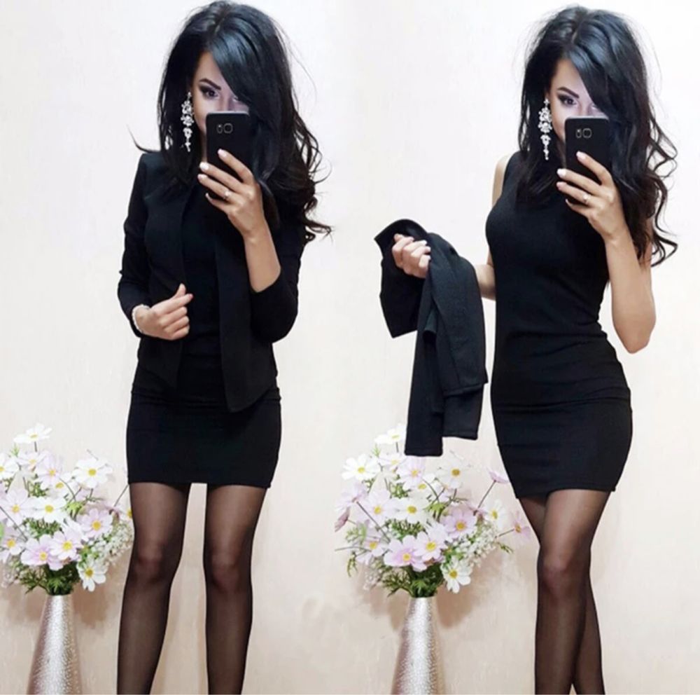 Sukienka czarna z żakietem M