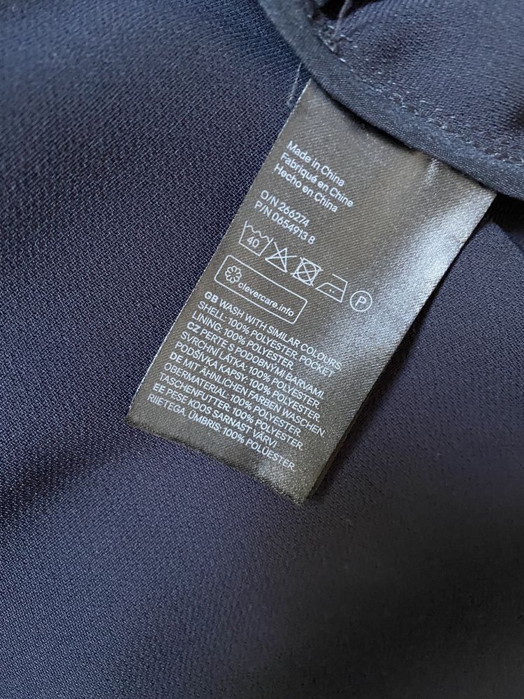 Narzutka H&M S/36 granatowa długa cienka rękaw 3/4 oversize luźna