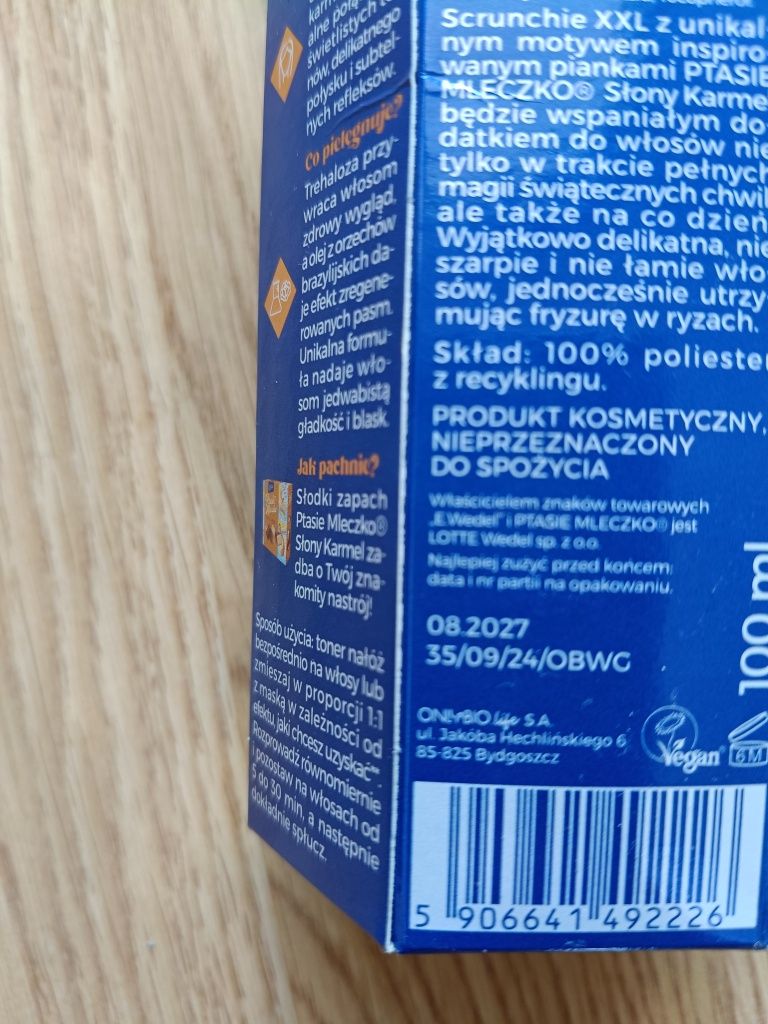 Only Bio Wedel- toner do włosów słony karmel+skcrunchie xxl