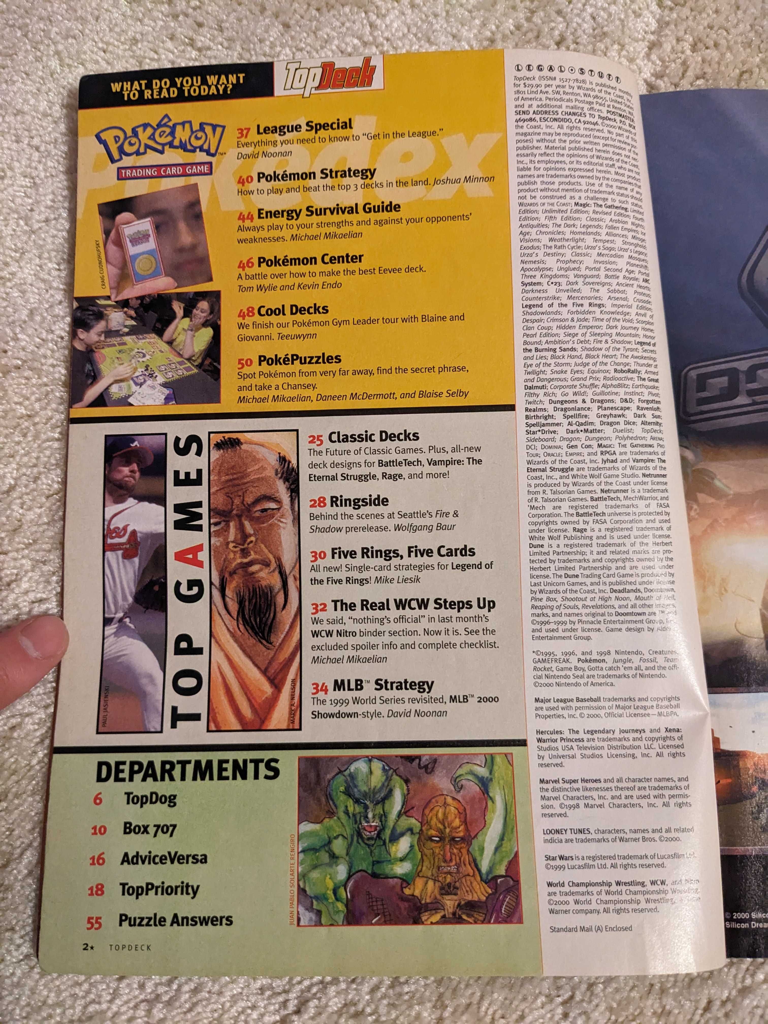 TopDeck July 2000 /  Volume 2 Issue 7 / Magic The Gathering / Prophecy