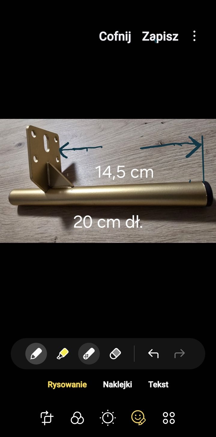 Złote nóżki do mebli.