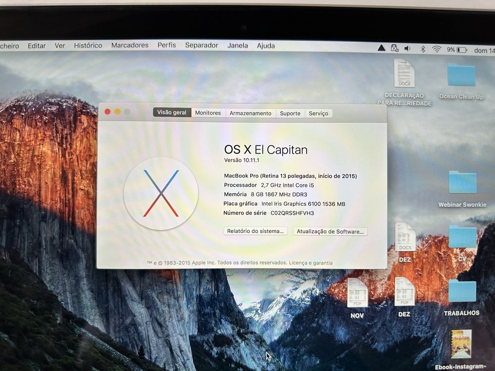 MacBook Pro Retina 13” (2015) | Intel i5 | 8GB RAM | Ecrã novo Apple