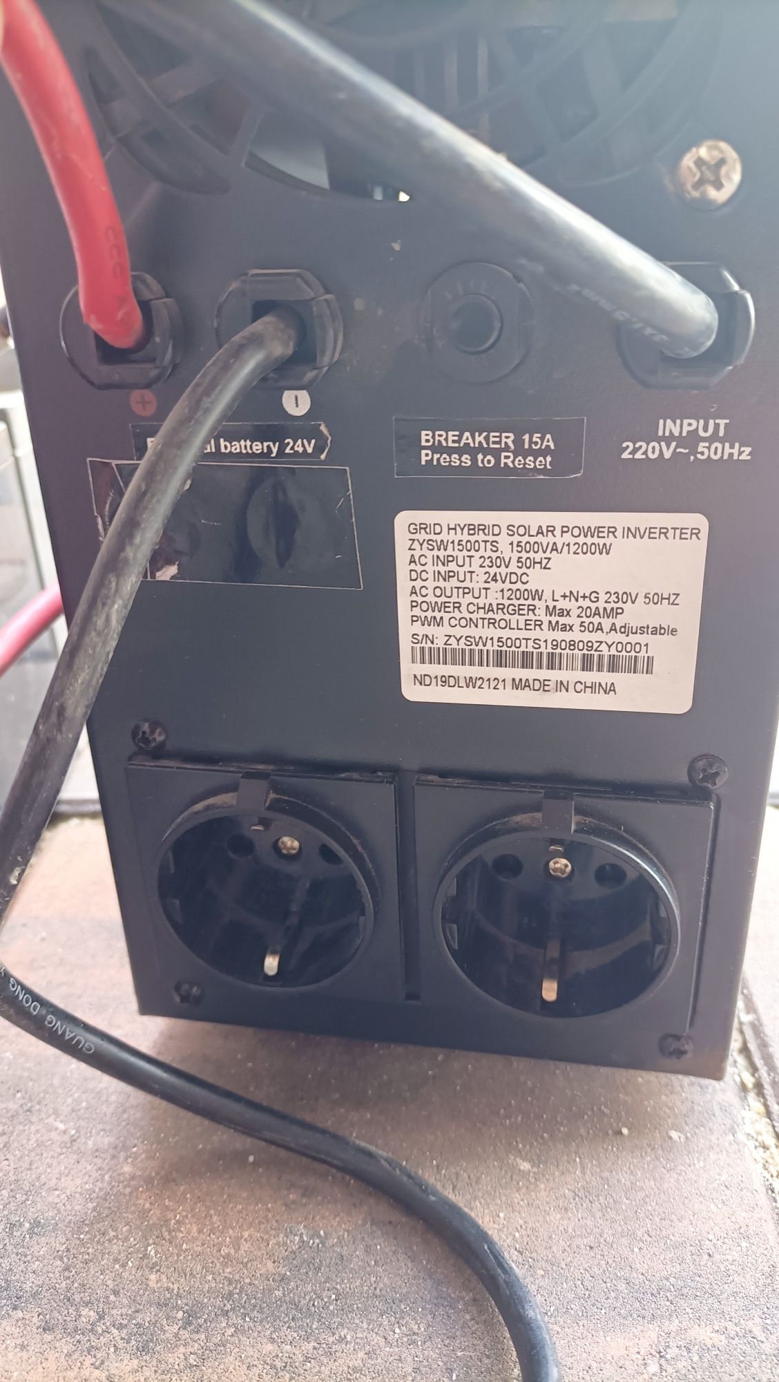 UPS inwerter solarny 1 ,5kVA/1200W PWM 24v falownik zasilanie awaryjne