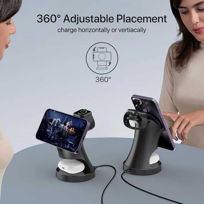 Magnetyczna ładowarka do Apple Watch i iPhone'a, 3 w 1