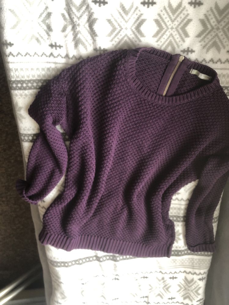 M&S r.M L śiczny bawelniany fioletowy/śliwkowy sweter