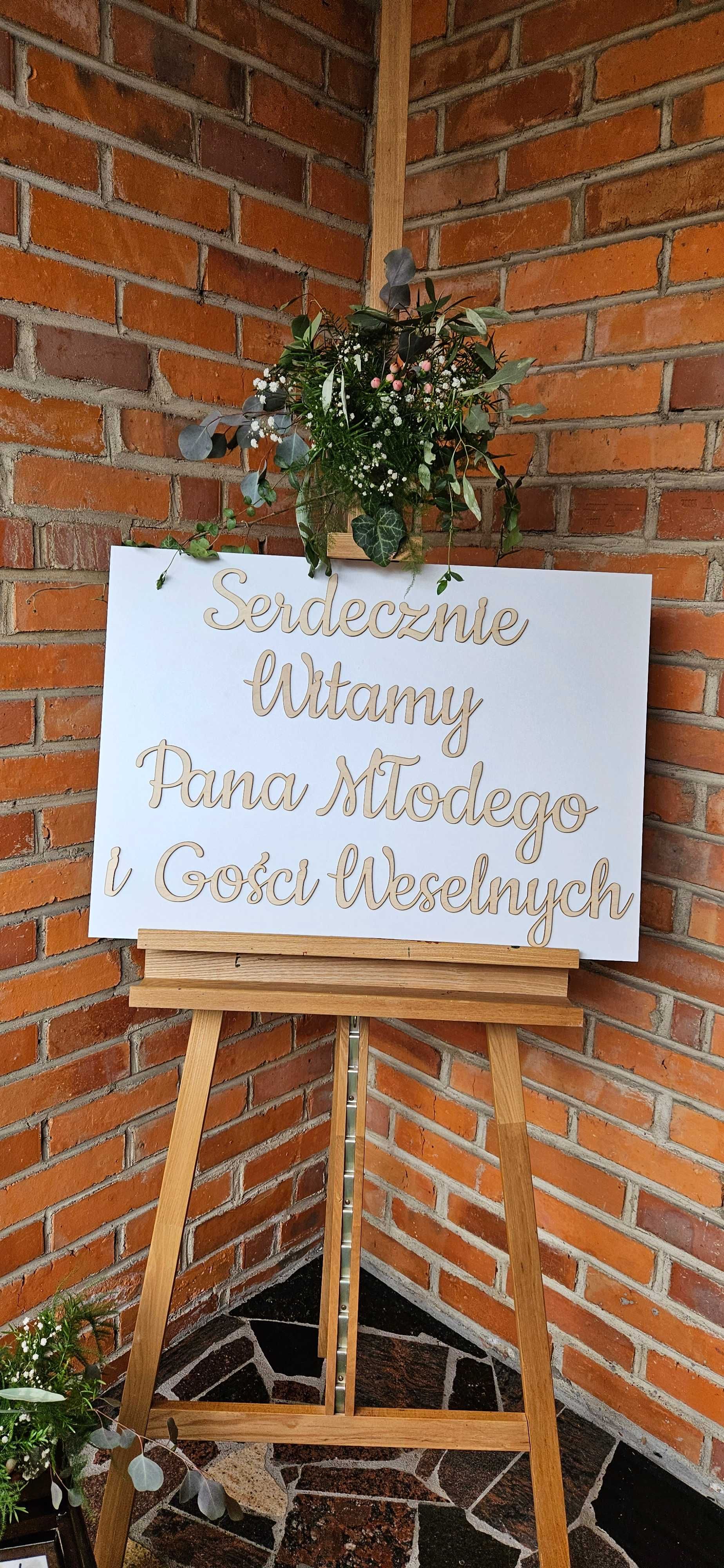 witamy pana młodego i gości  tablica powitalna wesele dom rodzinny