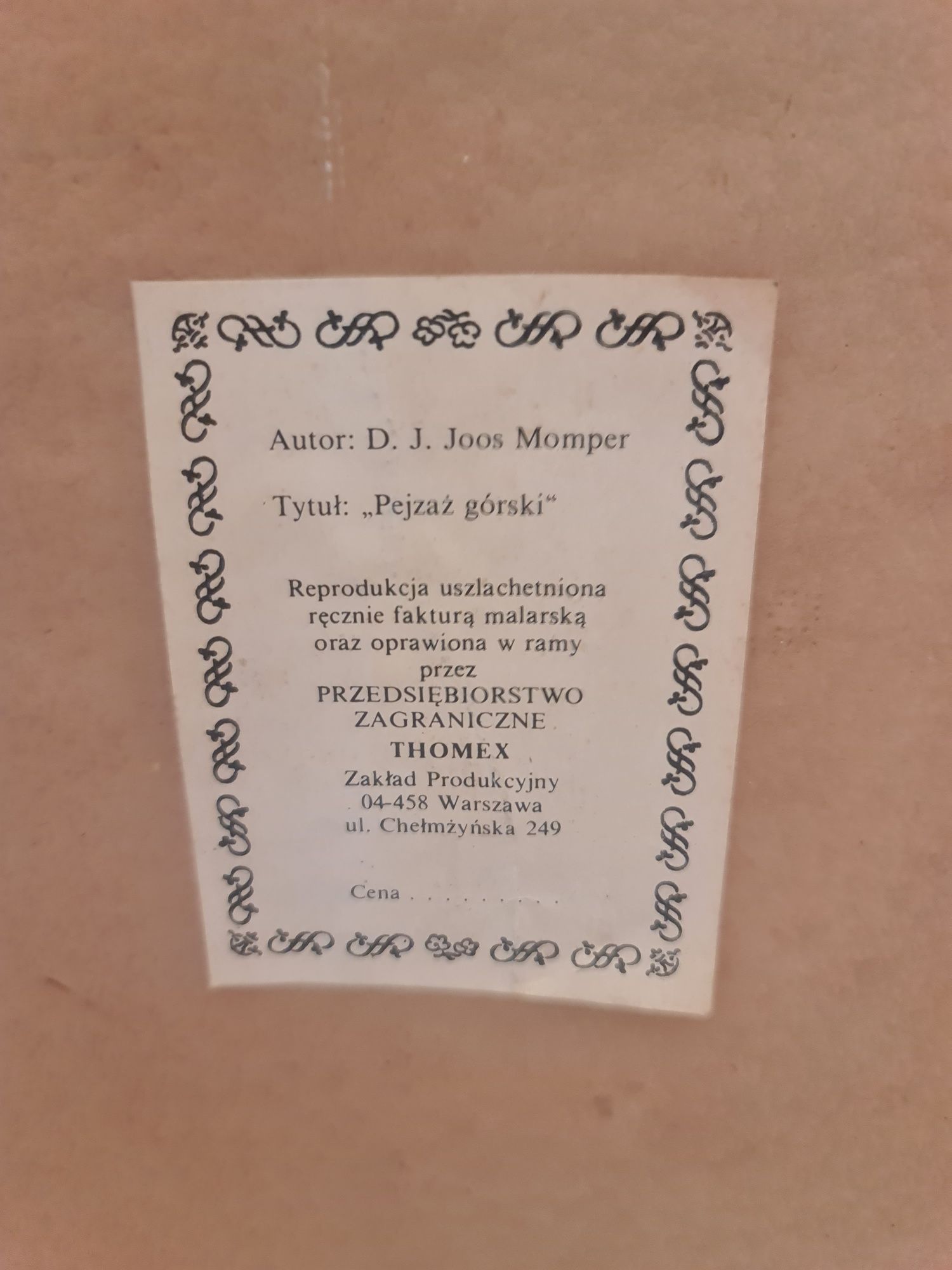 Obraz w ramie drewnianej D.J. Joos Momper Pejzaż górski