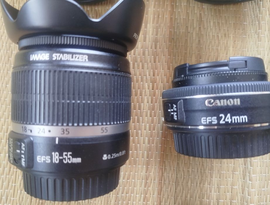 Lentes EF-S 24mm f2.8, 17 85mm, 50-200mm etc