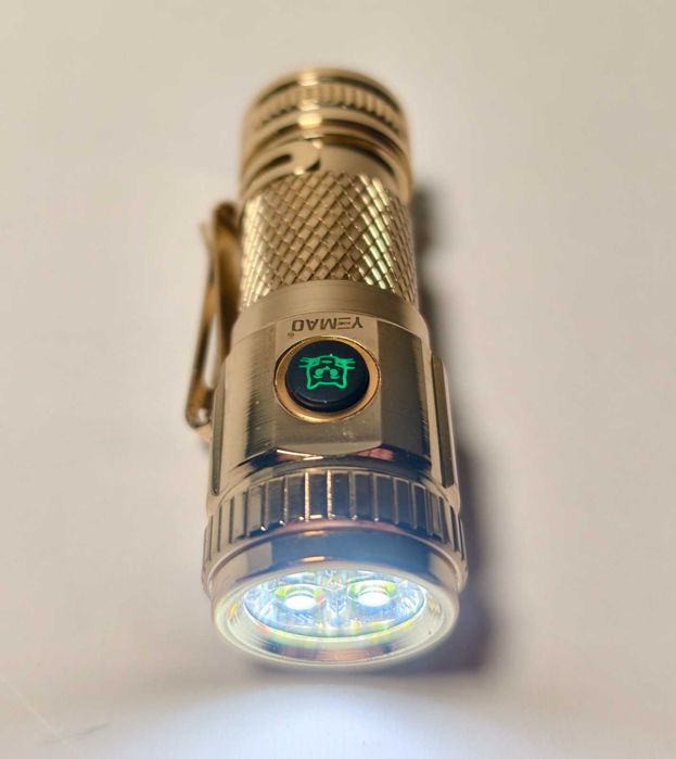 Cała z mosiądzu, kieszonkowa latarka, 1200LM, bogaty zestaw