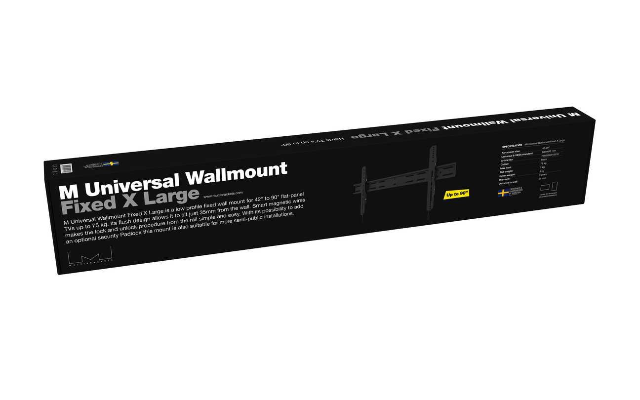 Uchwyt ścienny na TV do 90" lub 75kg MUniversal Wallmount Fixed XLarge