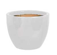 Vaso plantas esmaltado branco grande