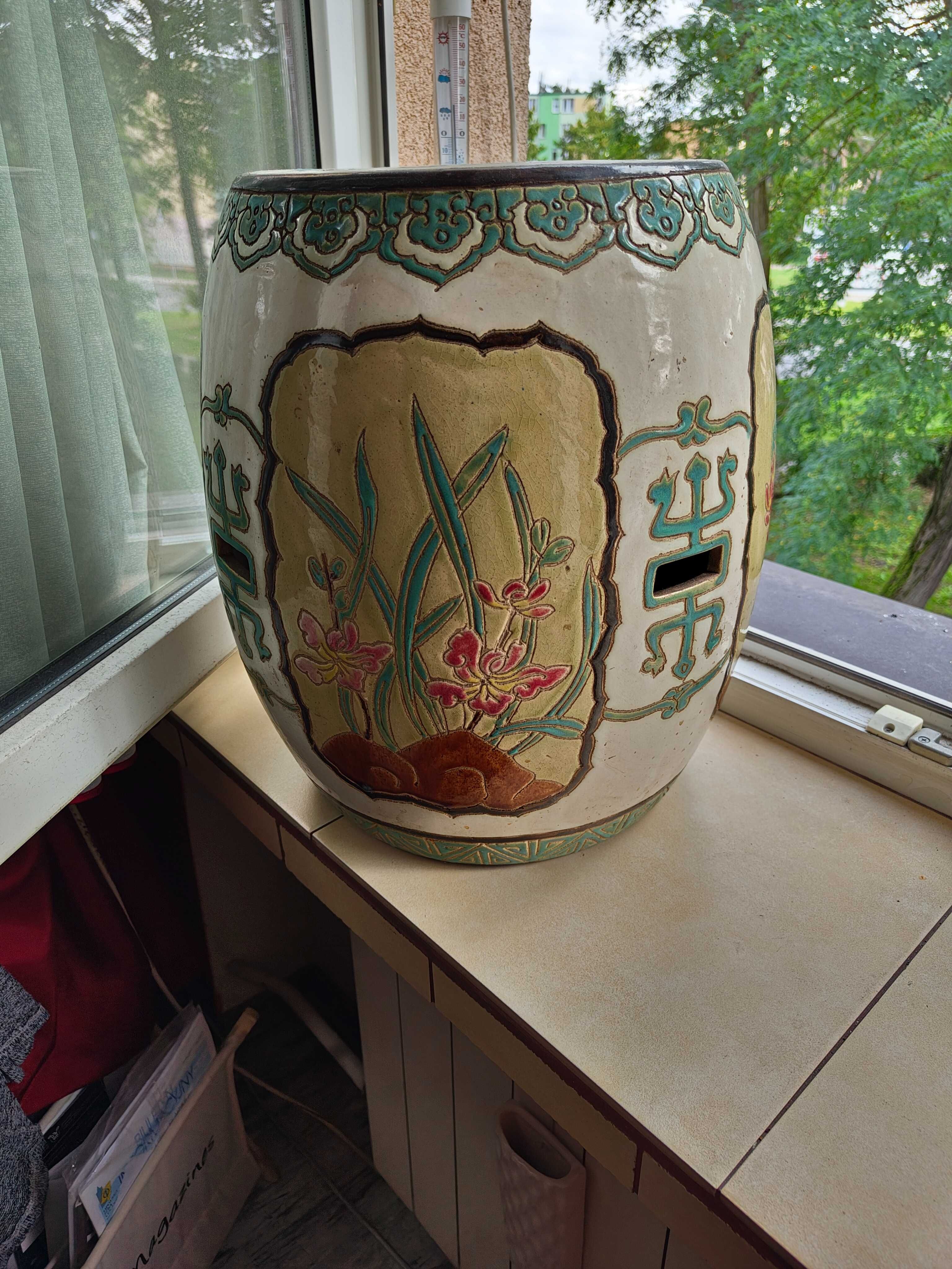 Puf ceramiczny ręcznie malowany