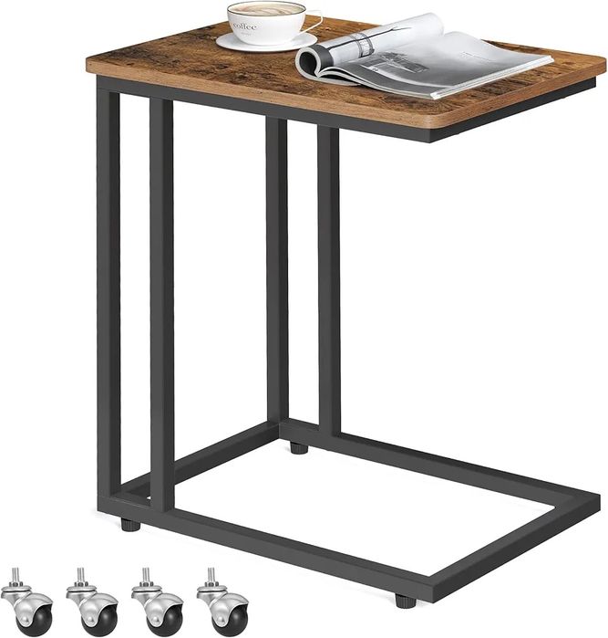 VASAGLE stolik pomocniczy, na kółkach mobilny stolik kawowy
