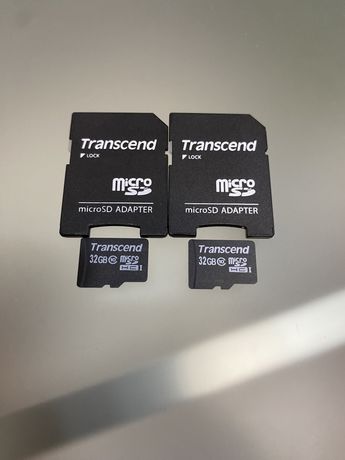 Карта пам'яті Transcend MicroSD 32 gb + SD адаптер