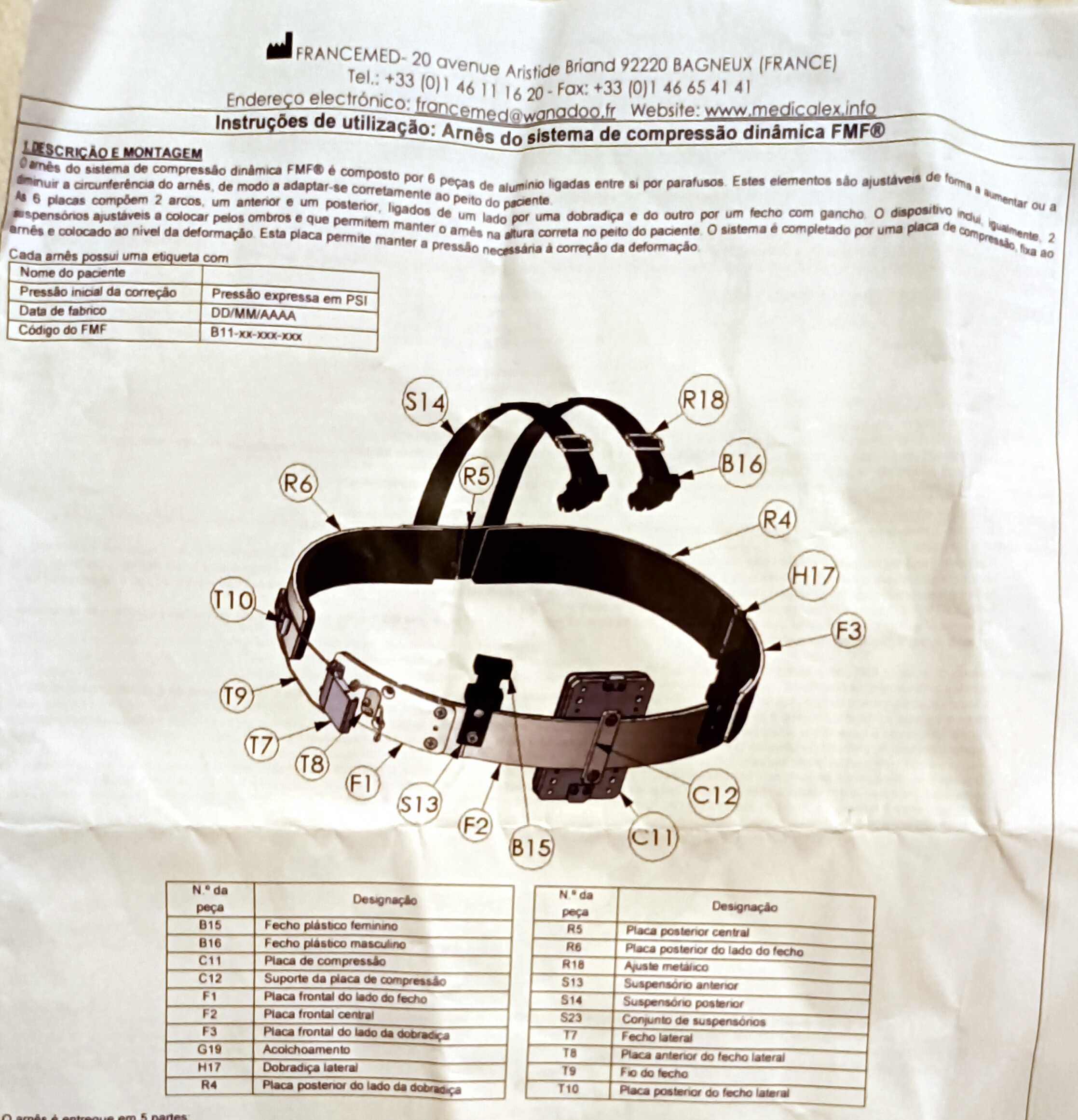 Dynamic compressor system FMF (colete pectus carinatum / arcuatum)