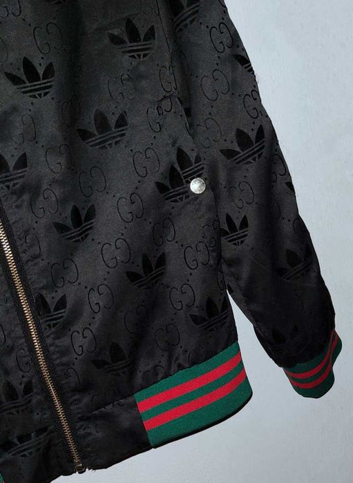 Bluza Gucci&Adidas męska Czarna rozpinana wytłaczane logo Stan db+ r.L