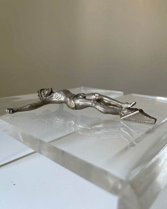 Korpus Jezus Vintage Cynkal Ołów Rzeźba Odlew Dewocjonalia