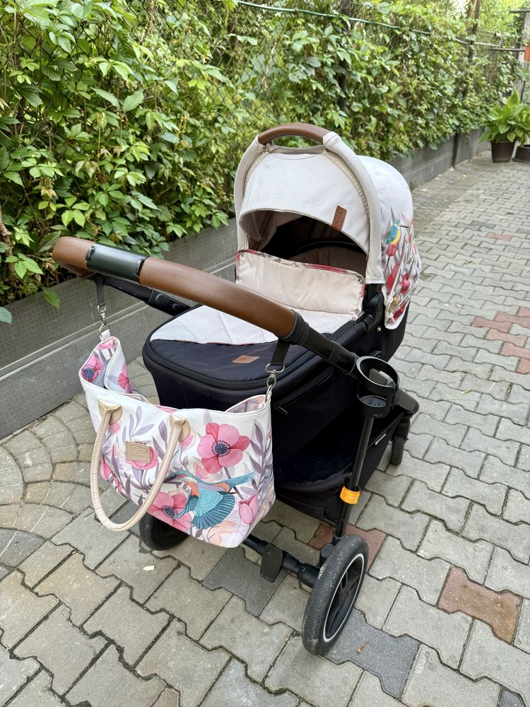Wózek 2w1 gondola spacerówka Kinderkraft kwiaty