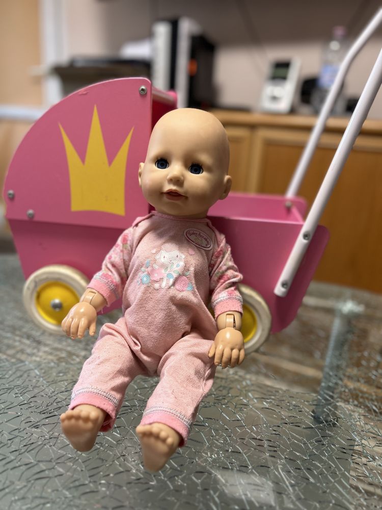Lalka raczkująca Baby Born bobas wózek