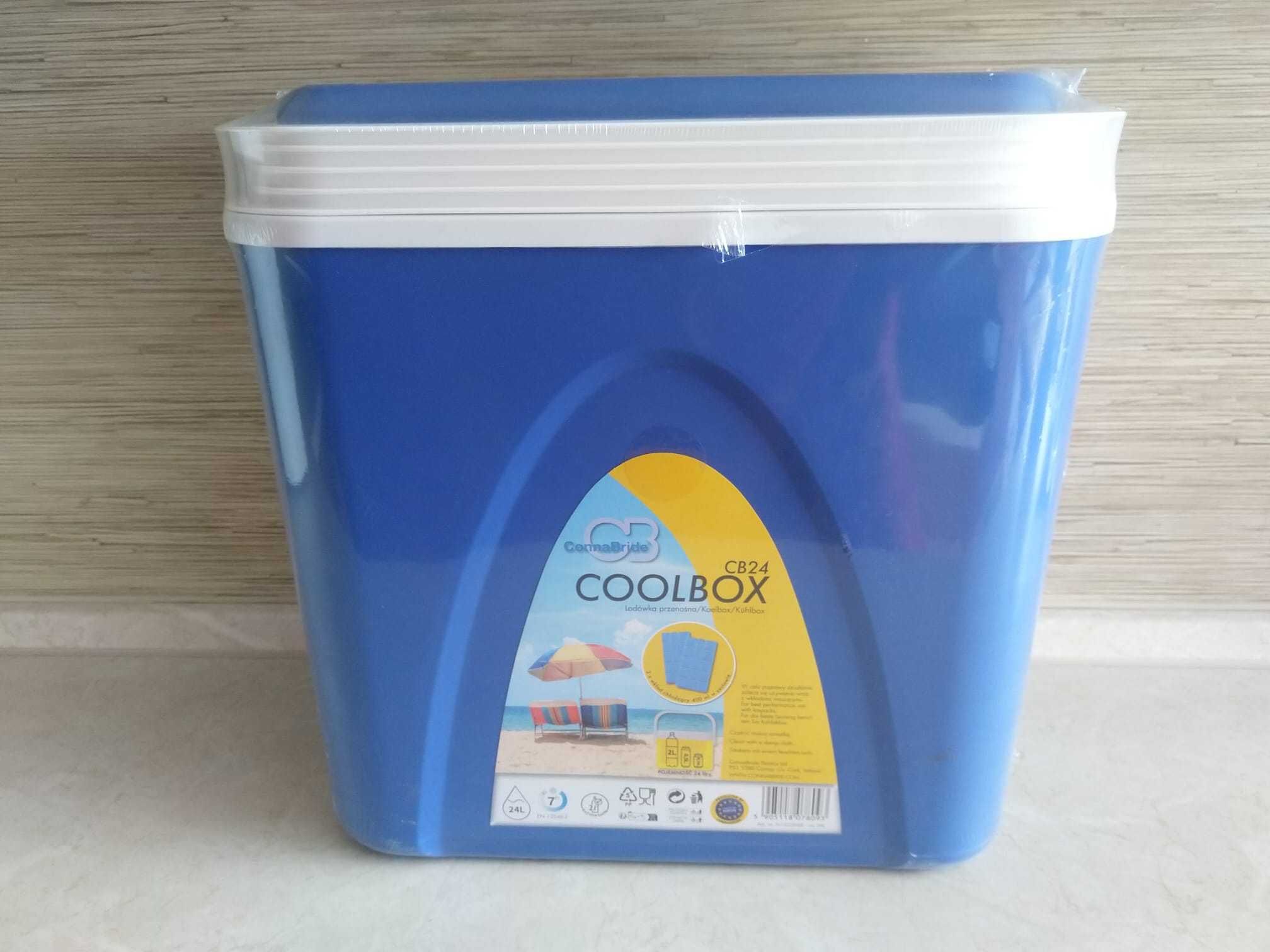 OKAZJA Lodówka chłodząca turystyczna przenośna 24L + 2 wkłady 400ml