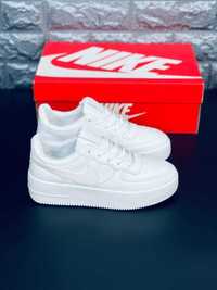 Белые кожаные красовки Nike Air Force 1 Кроссовки Найк Аир Форс Лето