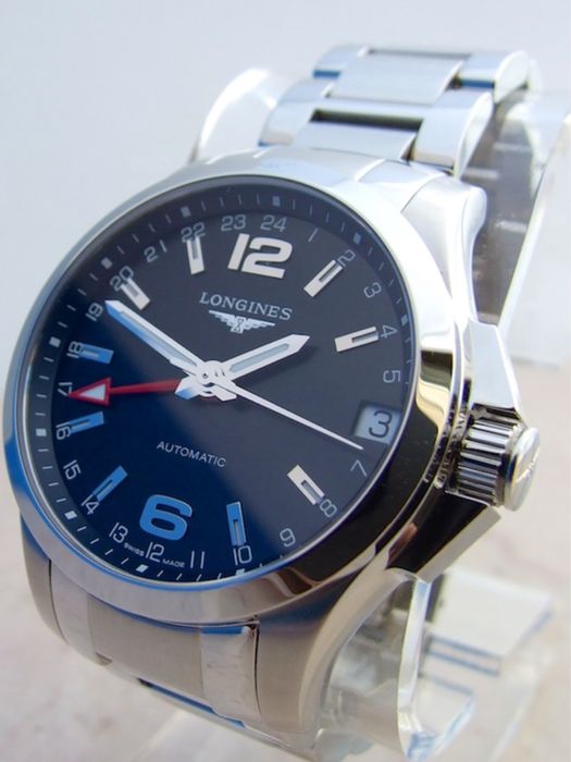Relogio automatico Longines Conquest GMT, referência L3.687.4.566