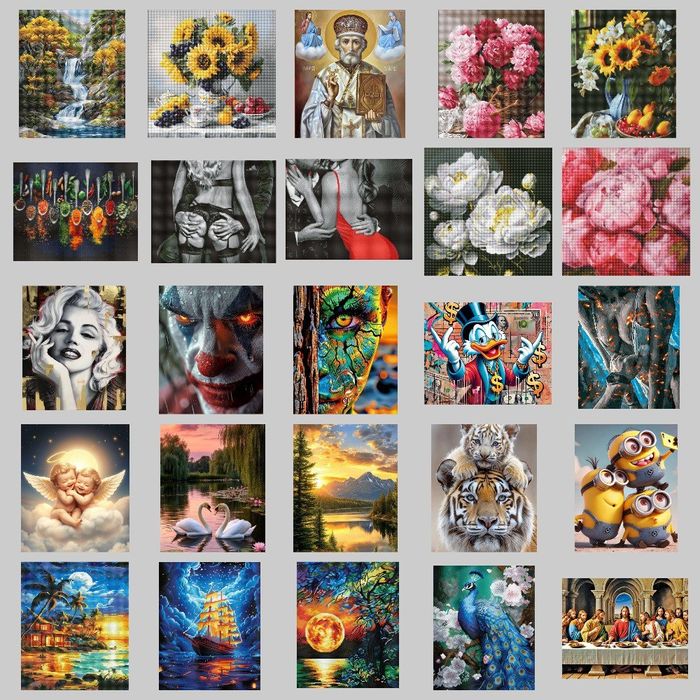 Алмазний живопис 15*20 см,30*40 см., 40*50 см., 40*40 см.