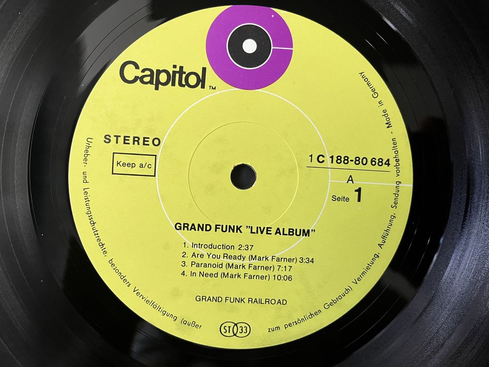 Płyty winylowe Grand Funk Live Album 2x LP, gatefold.