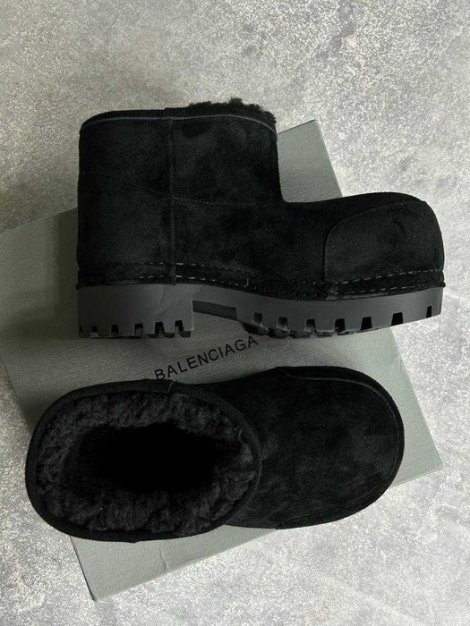 BALENCIAGA ALASKA SKI FUR BOOTS ботинки чоботи чорні уггі ugg low