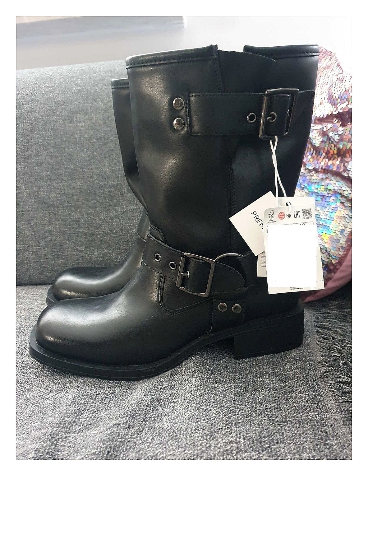 SKÓRZANE! buty Kozaki Botki Bikery SKÓRA NATURALNA! Reserved Premium
