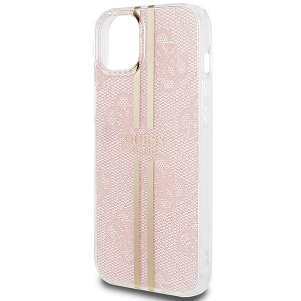 Etui Ochronne Guess IML 4G Gold Stripe - iPhone 15/14/13 6.1" Pink